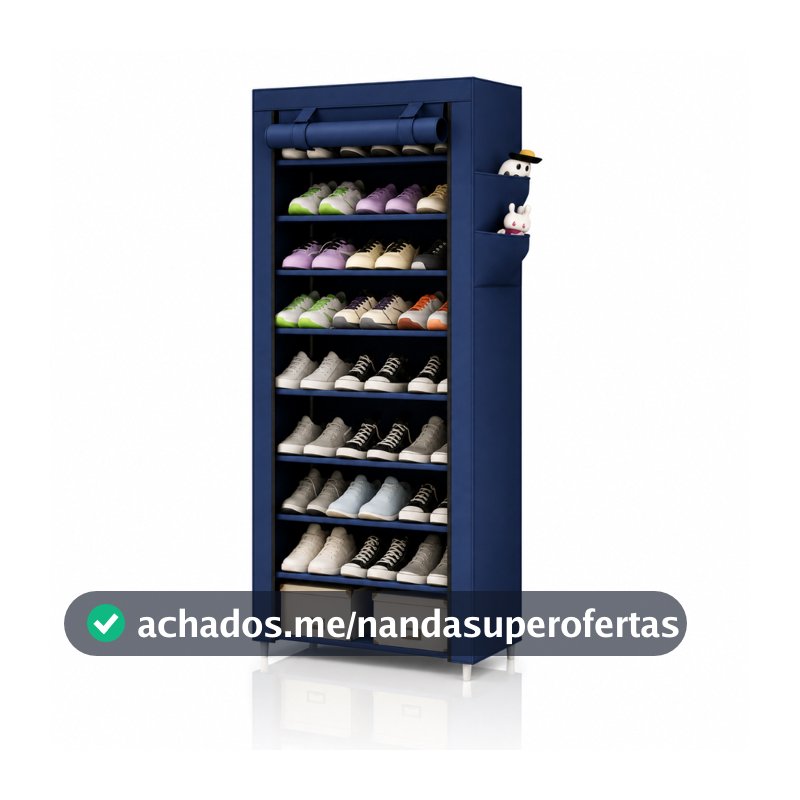 Organizador Com Zíper 9 Prateleiras Sapateira Estante Para Caixas e sapatos ou arara Eps-5062