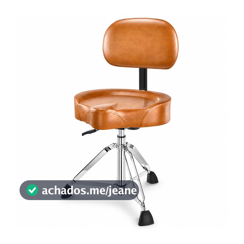 Banco de Bateria Hidráulico com Encosto Ajustável | Assento Ergonômico para Baterista