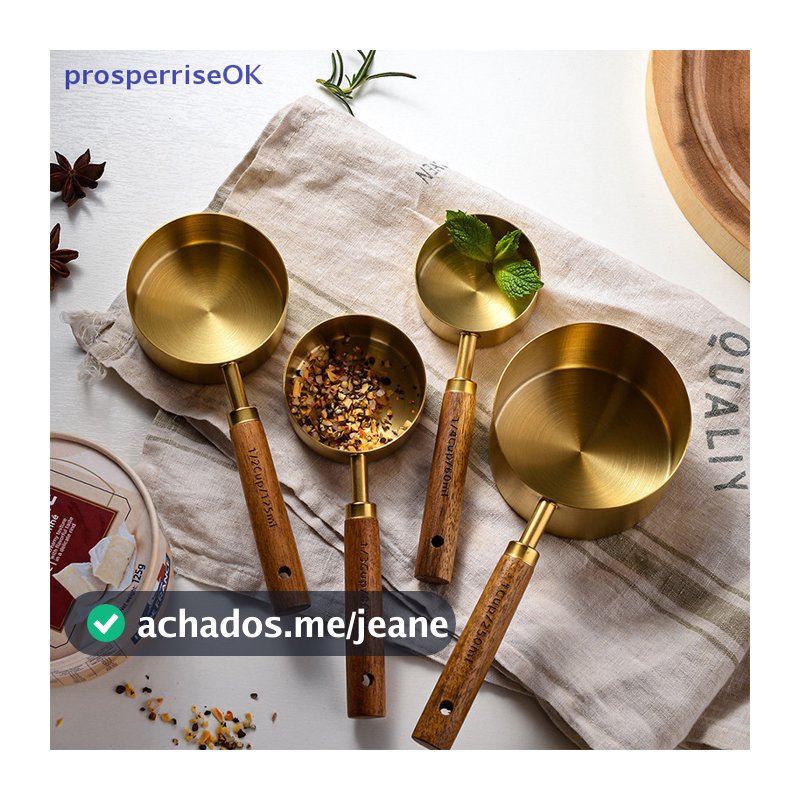 [newpros] 4 Unidades De Alça De Aço Inoxidável Copos Medidores Colheres Ferramentas De Cozimento Balança De Bartender De