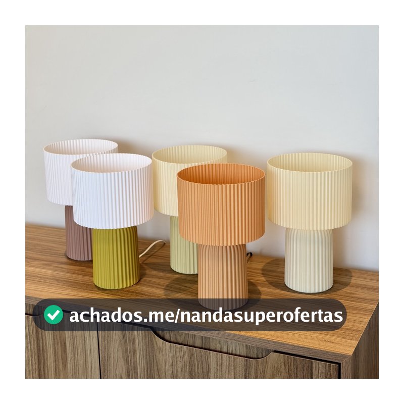Luminária Torre | Abajur Canelado Moderno Decorativo para Mesa, Quarto, Sala e Cabeceira