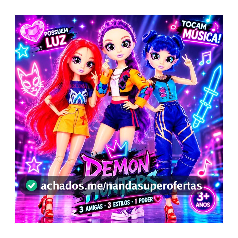 Kit 03 Boneca KPop Musical Articulada Guerreiras Mira Rumi Zoey Acessórios Luz e Som