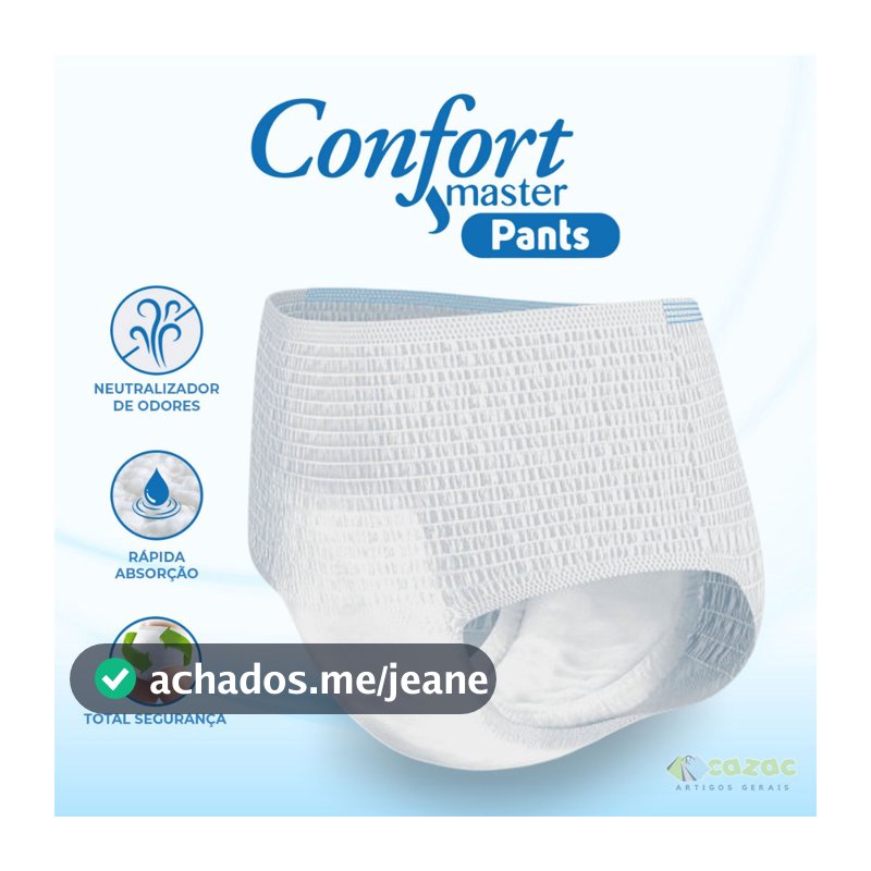 Fralda Geriátrica Descartável Unissex Calcinha/Cueca Confort Master Pants 16 Unidades P/M/G/EG