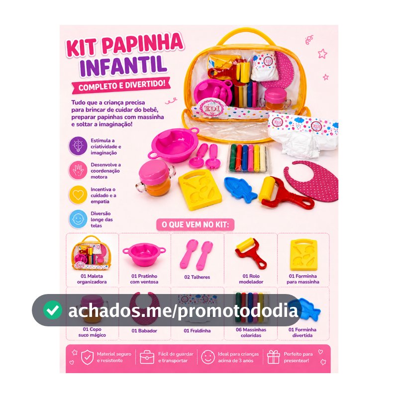 Kit papinha Acessórios de Boneca Bebê Reborn Bolsa Infantil Massinha Molde Suco magico ED1 Brinquedo