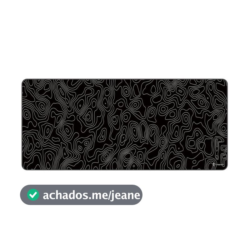 Mouse Pad Gamer Extra Grande Profissional 90x40 Deskpad Branco Preto Speed Topográfico PC Titorion