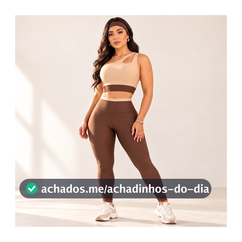 Conjunto Fitness Feminino Legging + Top Academia Suplex Zero Transparência