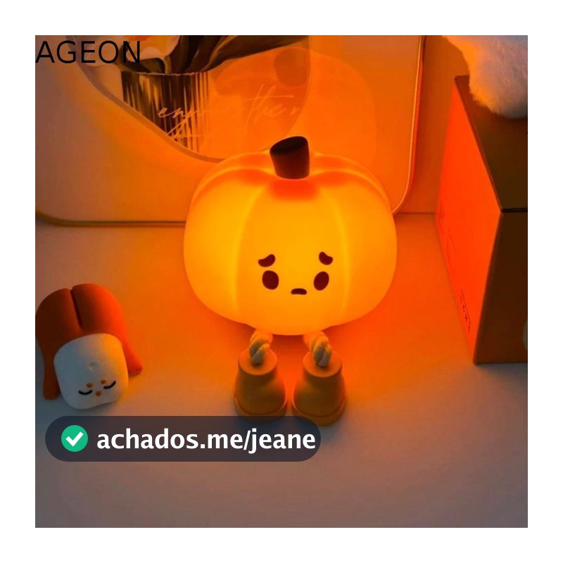 AGEON Luz Noturna De Abóbora De Halloween , LED Com Carregamento USB De Silicone , Lâmpada De Mesa Macia