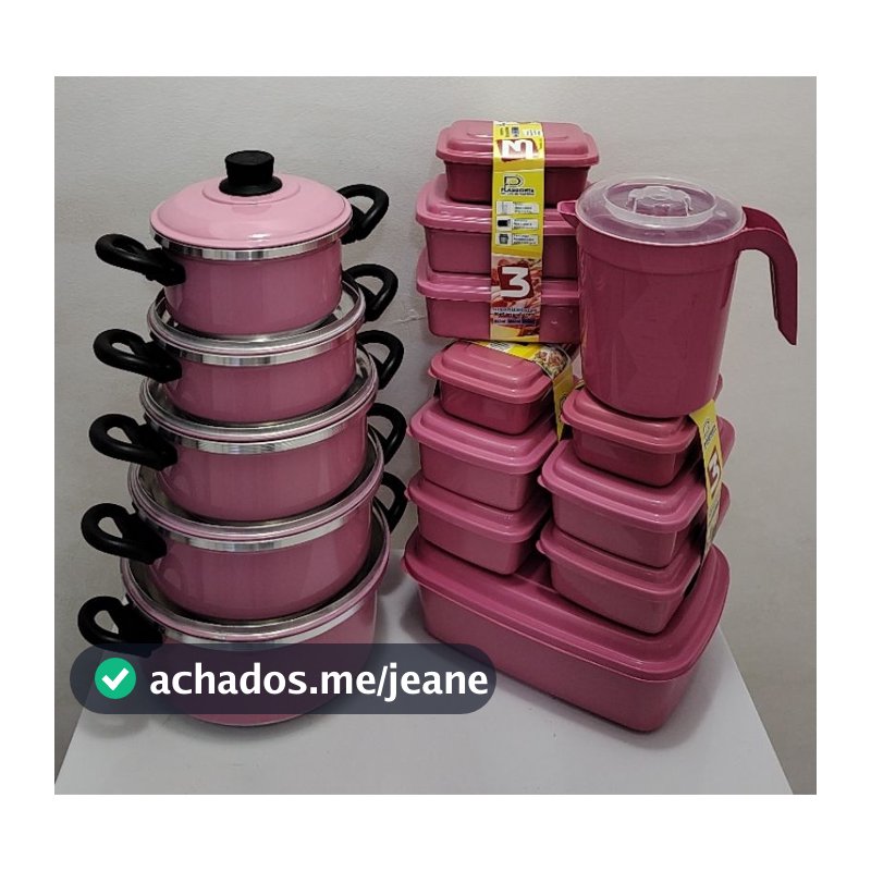 Kitt Jogo de Panela 5- peças + 10 Potes + 1 Jarra
