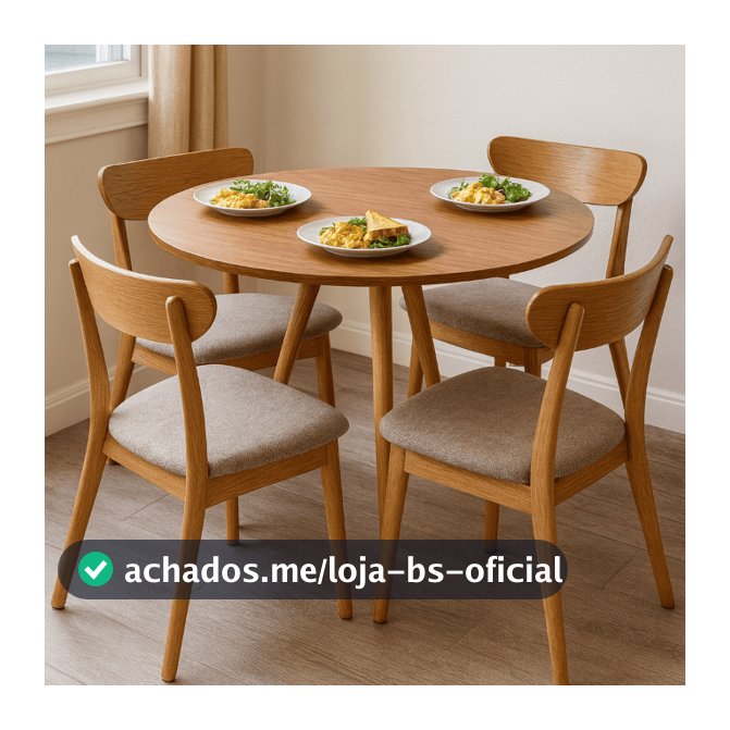 Mesa de Jantar Tampo de Madeira Redondo 70 / 80 cm Base 3 Pés Palito