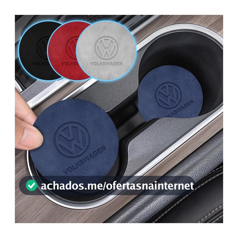 2pcs Tapete De 4 Cores Para Copos Com O Logotipo Do Carro Camurça De Água Carros VW Volkswagen Jetta MK5 Golf Passat 3B7