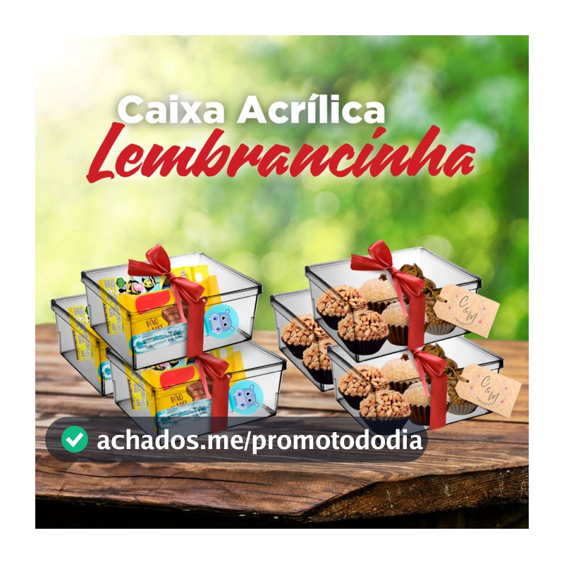20 40 Caixinhas Acrílicas Lembrancinha BIG 11x9cm Tampa Click - Festa e Casamento Transparente