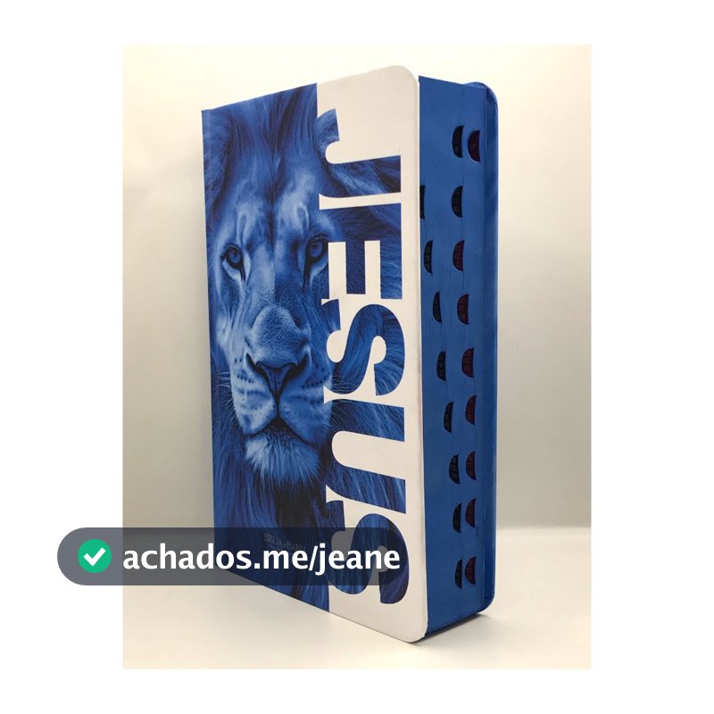 Bíblia Sagrada Tamanho Grande com Harpa Palavras de Jesus em Vermelho Capa Dura Jesus Blue