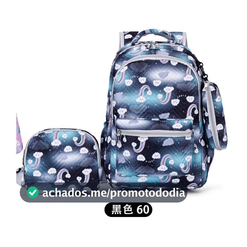 Kit 3 Peças: Mochila  3d Escolar, Impermeavél Reforçada Lancheira Térmica e Estojo Espaçoso Princesa