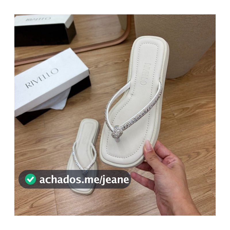 Rasteira Feminina de Dedo com Strass Luxo Rivello |  Forma Pequena - Peça 1 Número Maior