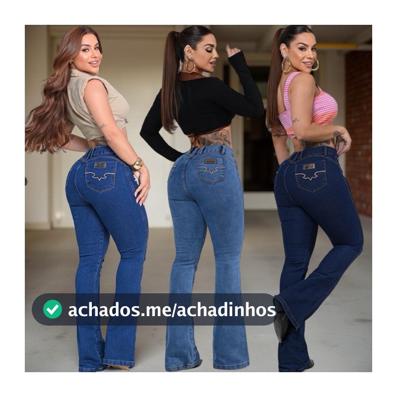 Calça Flare Country Lavagem Escura e Clara Marmorizada  Jeans Premium