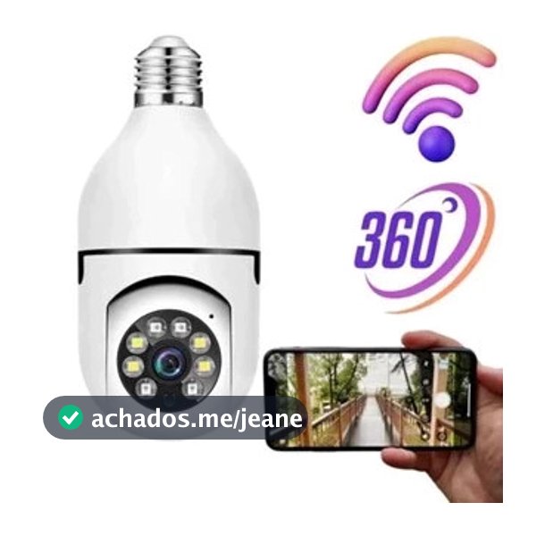 Câmera segurança wi-fi ip sem fio V360 encaixe lampada aplicativo ptz full HD