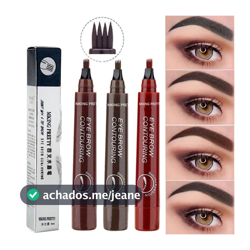 Lápis De Sobrancelha De 4 Pontos , Caneta Líquida De Tatuagem De Maquiagem À Prova D'água , Delineador Cosmético