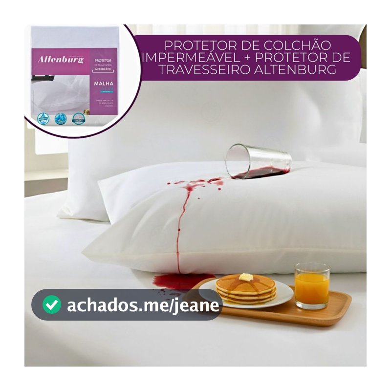Kit Capa Protetora de Colchão Impermeável + Capa Protetora de Travesseiro Altenburg 100% Impermeável