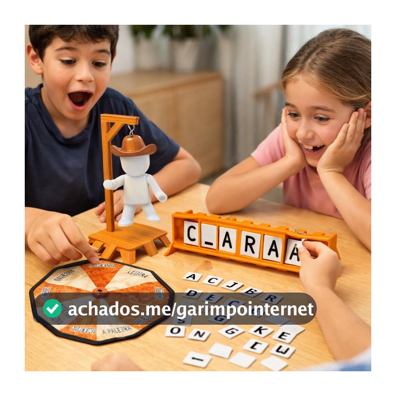 Jogo da Forca Magnético Infantil com Roleta Boneco Educativo Interativo Letras Brinquedo