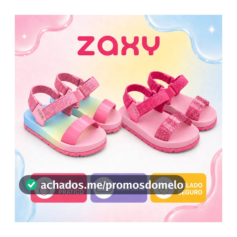 Sandália Papete Grendene Infantil Zaxynina Moderninha Baby Menina Confortável Original