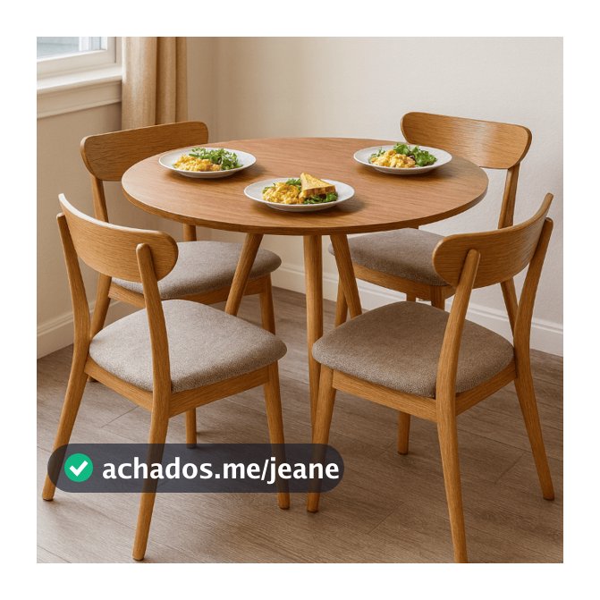 Mesa de Jantar Tampo de Madeira Redondo 70 / 80 cm Base 3 Pés Palito