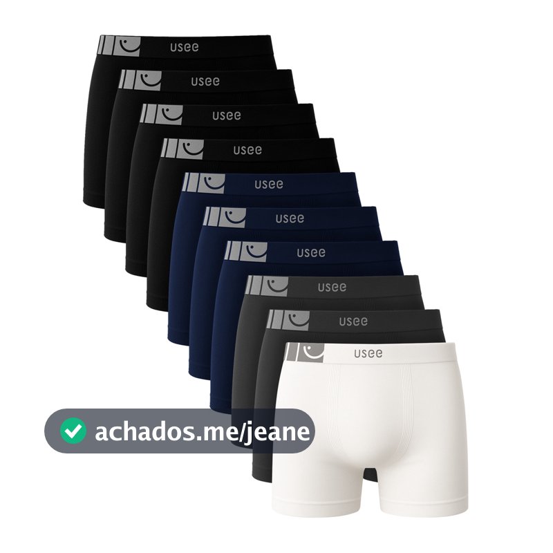 Kit 10 Cuecas Boxer Microfibra Sem Costura Kit Cueca Box Premium Adulto Cueca Masculina Usee Brasil