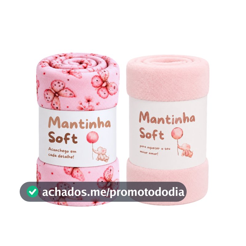 Kit 2 Mantas Bebê Cobertor Macia Quentinha Enxoval Maternidade Menor Preço