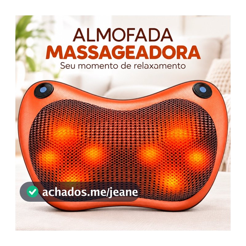 Massageador 8 Bolas Shiatsu Lombar Pescoço Veicular E Casa Almofada Lombar Pescoço Pés