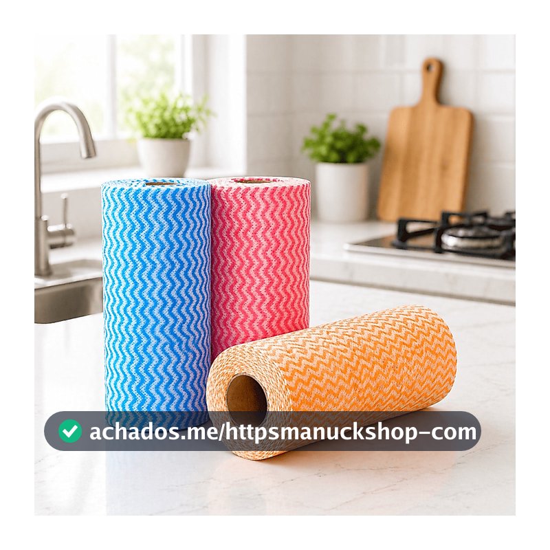 Kit Panos Multiuso Para Cozinha 1 Rolo com 50 Panos Antibactérianos