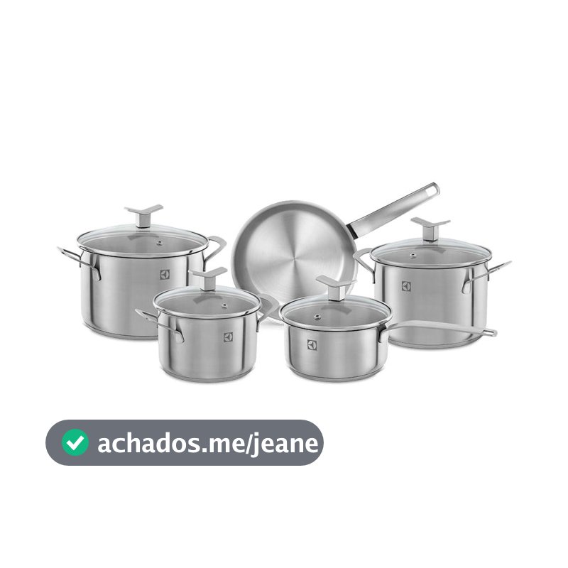 Jogo de Panelas Electrolux Inox com 5 Peças Design com Fundo Triplo