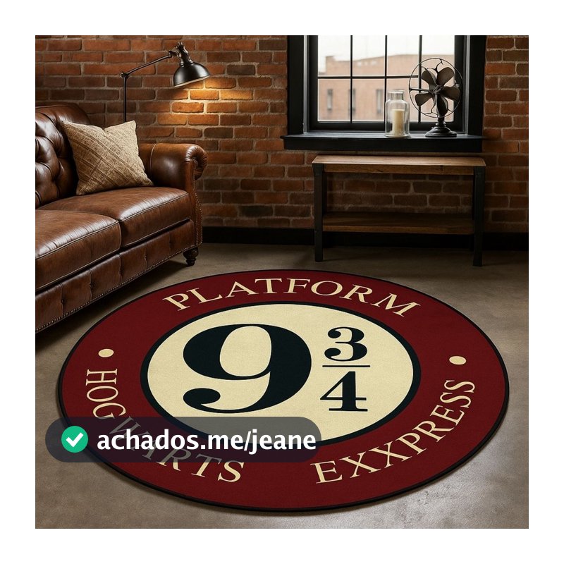 Tapete Redondo Decorativo 88cm Antiderrapante para Sala e Quarto 2130