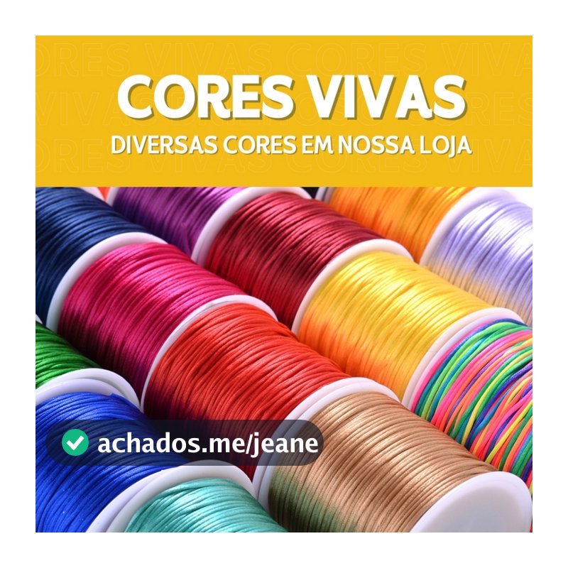 Fio De Seda 2.0mm 50M - Cordão Rabo De Rato |  Ideal p/ Pulseiras, Laços e Artesanato - Nosso lar