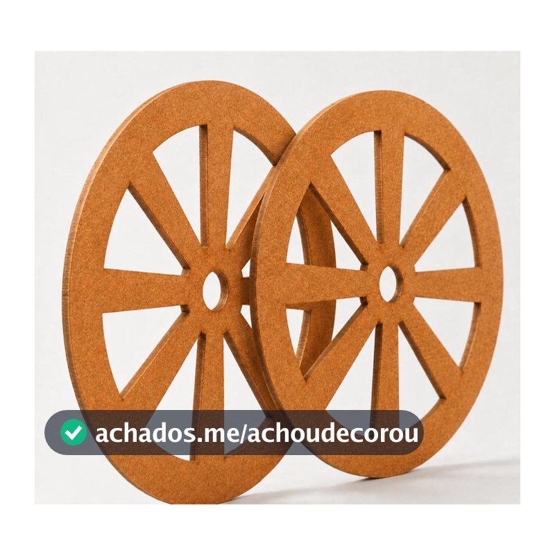 Kit 2 Roda Estilo De Carroça 40cm em mdf Cores para decorações de festas Temáticas fazendinha e country