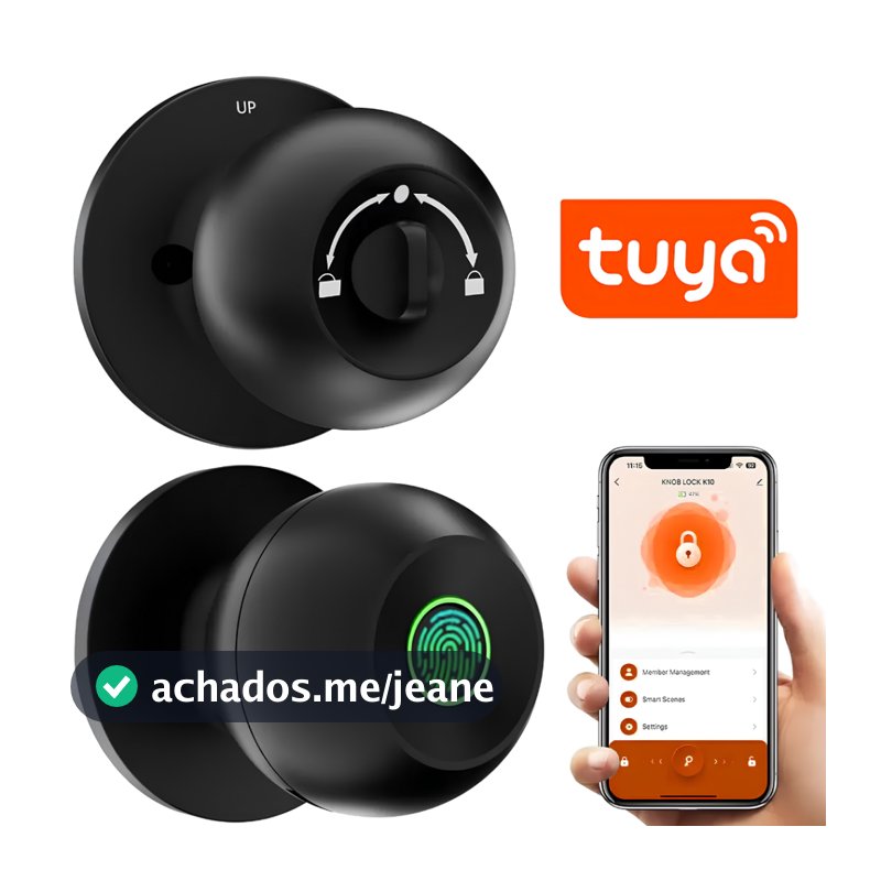 Fechadura Inteligente 3em1 Biométrica Impressão Digital APP Tuya Bluetooth Para Casae Apartamento