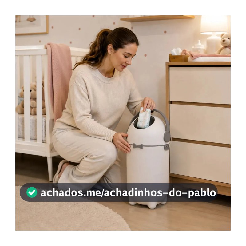 Lixeira Sistema Antiodor Fralda Bebe Lixo Magico Branca Kazalinda
