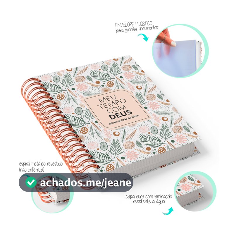 NISTI PRINT | CADERNO DEVOCIONAL MEU TEMPO COM DEUS PLANNER ESTUDO DIÁRIO DA BÍBLIA COM CAPA DURA