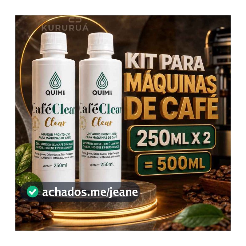 Descalcificante Limpa Cafeteira Expresso Máquina Dentro Limpeza Todos os Modelos 250Ml Café Clean