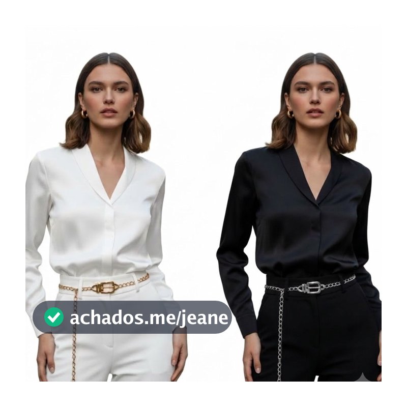 Cinto Feminino Corrente Metálica Fashion Ajustável Estilo Blogueira para Vestido Saia e Calça PP ao Plus Size - Maya