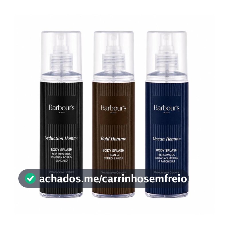 Kit Homme Barbour's Masculino – 3 Body Splash de 200ml Cada