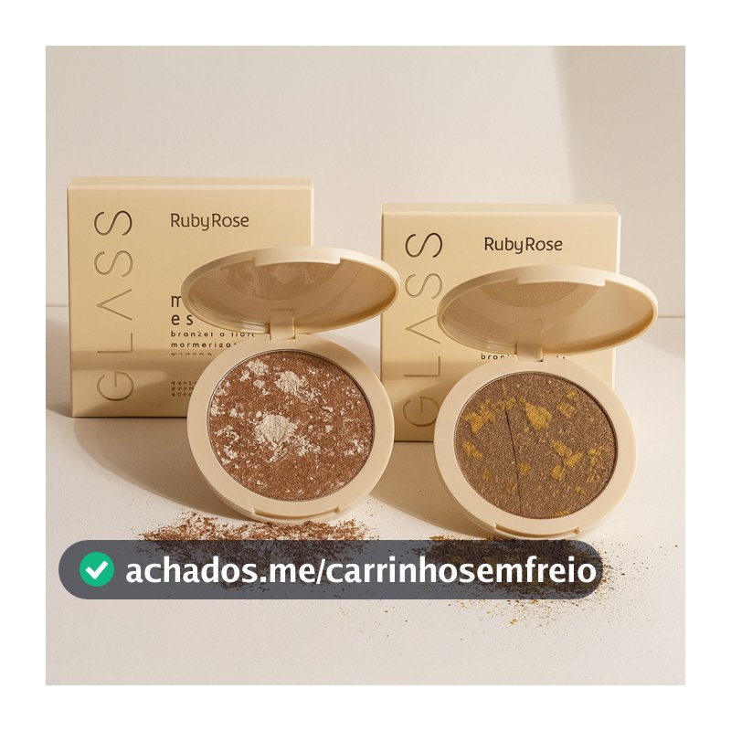 Bronzer Iluminador Maquiagem Marble Essence GLASS BY RUBY ROSE Bronzer Ruby Rose Iluminador em Pó