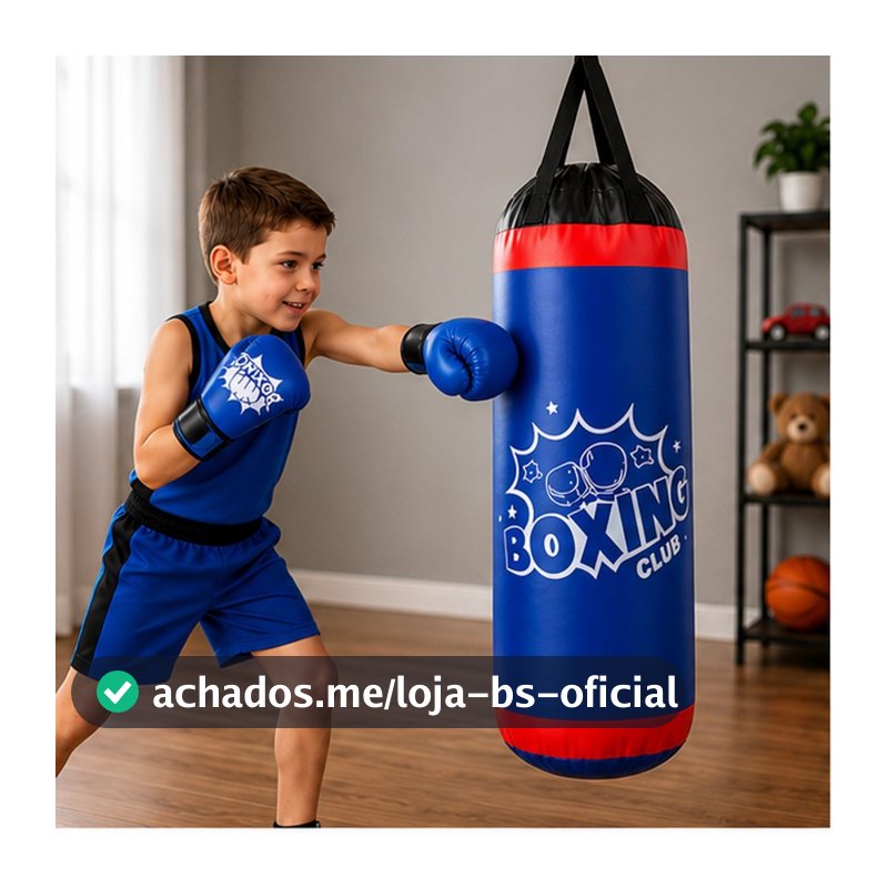 Saco De Pancada Infantil + Luvas Boxe Brinquedo Treino Forte Brinquedo Educativo e Divertido