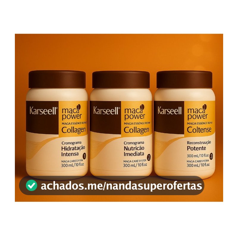 Kit Cronograma Capilar Completo Karseell – 3 Máscaras (Hidratação, Nutrição e Reconstrução)