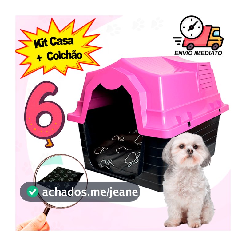Casinha de Cachorro Grande e Medio Porte N6 Desmontável Casa Plastica com Proteção UV Resistente