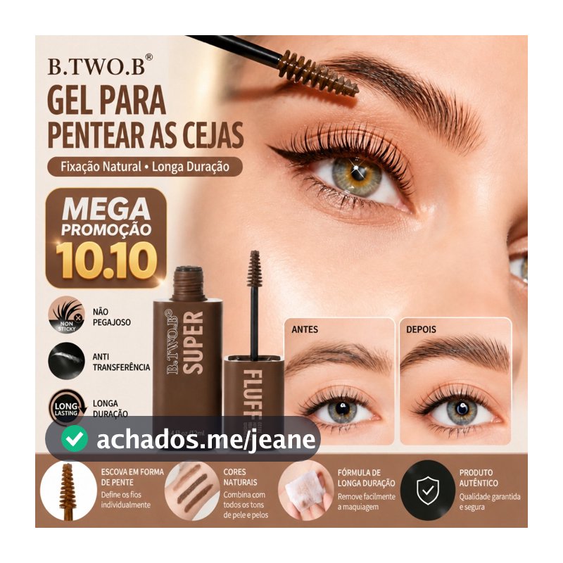 B.TWO.B Pincel de Sobrancelha Super Efeito Natural à Prova de Manchas Crie Sobrancelhas Selvagens
