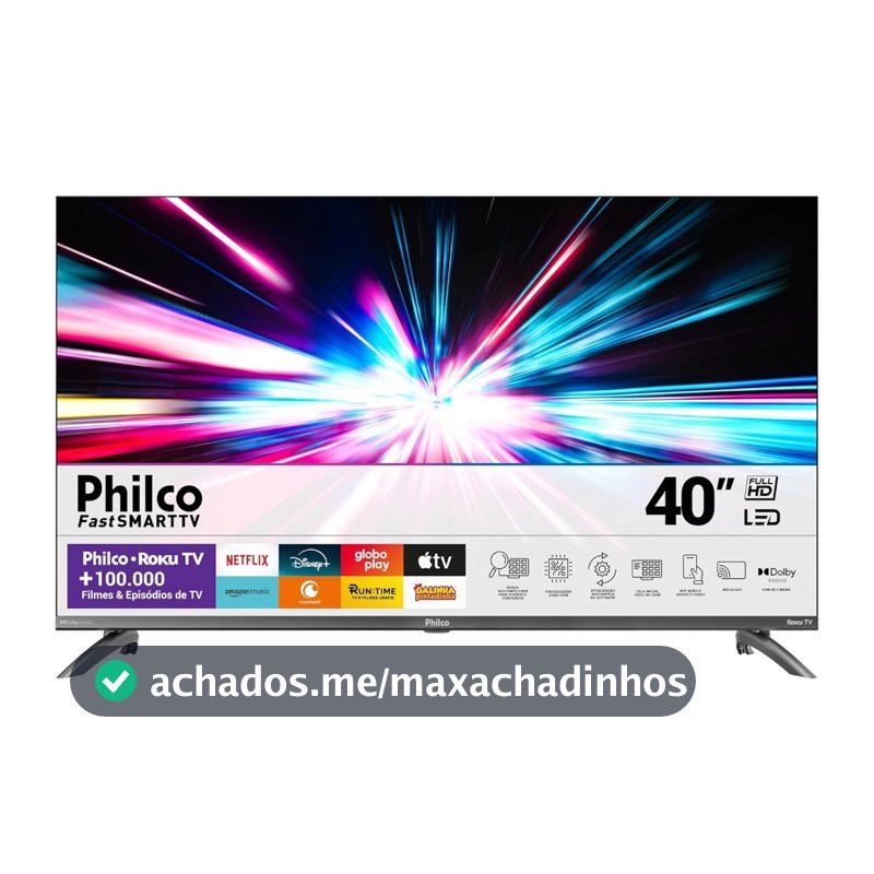 Smart TV 40” Philco Roku TV LED Dolby Audio PTV40M9GR2CGB