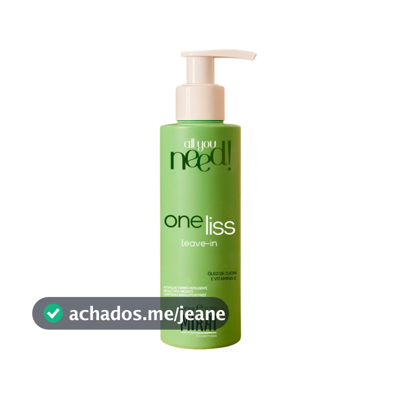 Leave-In OneLiss Protetor Térmico 200ml Fios Alinhados e Sem Frizz Mirai