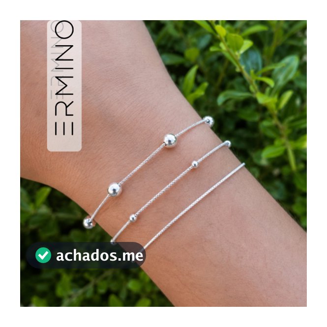 Kit 3 Pulseira Prata 925 Feminina Fio Liso Bolinhas Conjunto 3 Peças