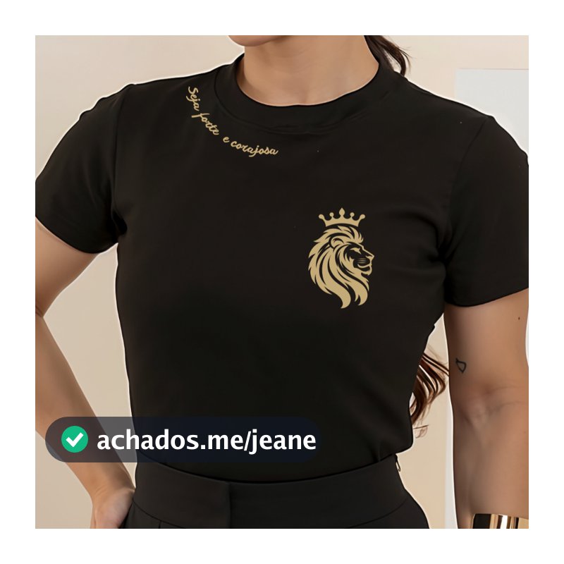 Blusa Camiseta T-shirt Feminina Moda Evangélica Cristã Leão