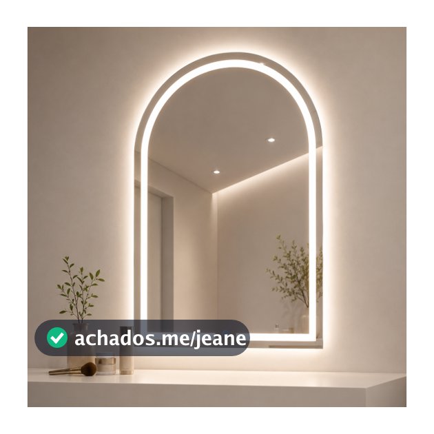 Espelho Oval com LED 80x50cm Moderno Elegante e com Botão Touch