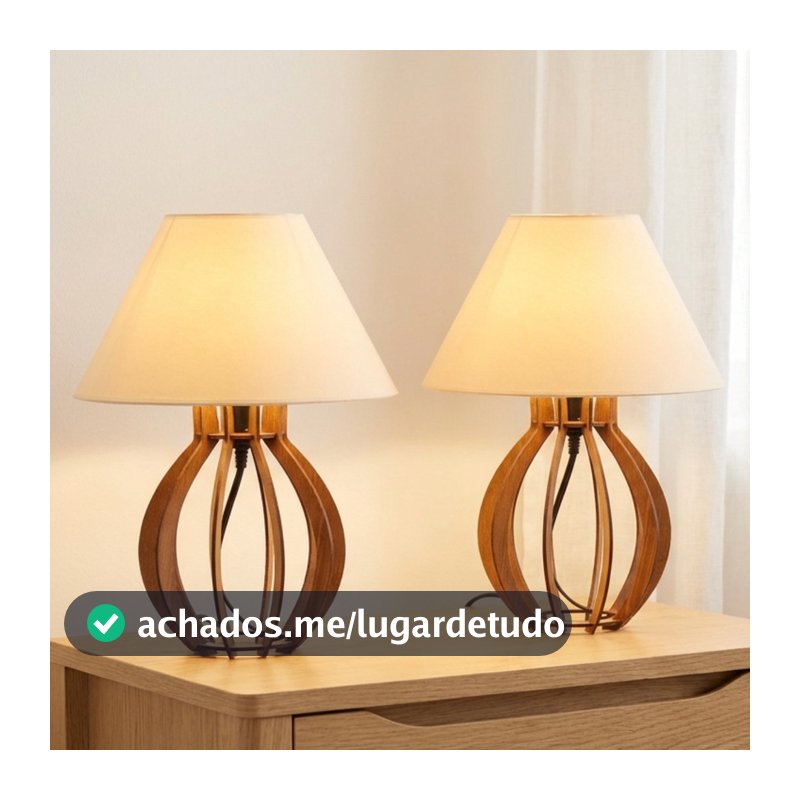 Kit 2 unidades Abajur La Finesse Cupula - Luminária Para Decoração Quarto e Sala