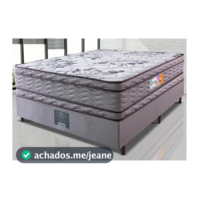 Cama Box Casal Colchão OrtoFirm + Box 138x188x71 Double Face Espuma D45 Cinza